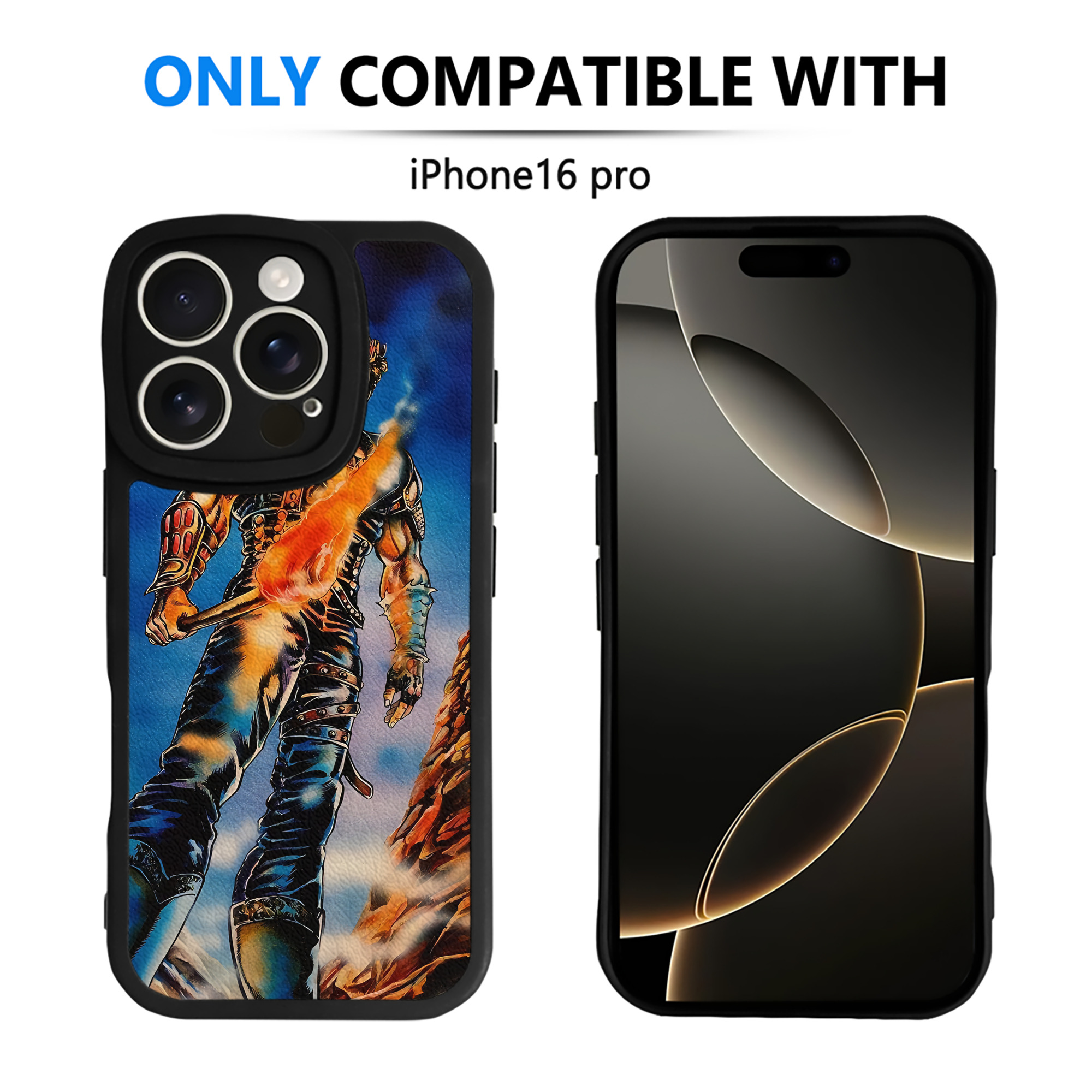 （画像用） 北斗の拳 Fist of the North Star 【iPhone 16シリーズ対応】シリコンスマホケース（レザー調） 材質：シリコン